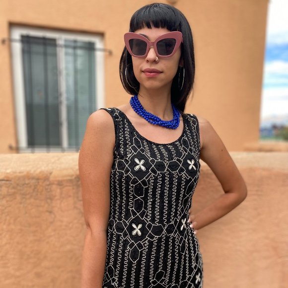 Vintage Beaded Cocktail Dress - Picture 3 of 5